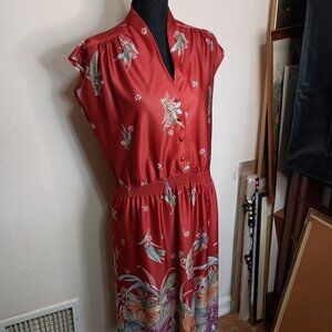 Elegant Red Floral Dress